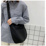 Large Capacity Students Canvas Shoulder Bags Female Handbags Korean Satchel Cotton Cloth Crossbody Bag Women 2022 School Bag