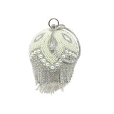 Sliver Diamonds Rhinestone Round Ball Evening Bags For Women 2021 Fashion Mini Tassels Clutch Bag Ladies Ring Handbag Clutches