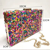 2021 New Women Diamond Clutch Bags Luxury Colorful Wedding Shoulder Bags Mini Wallets With Chain Drop Shipping