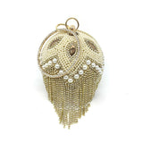 Sliver Diamonds Rhinestone Round Ball Evening Bags For Women 2021 Fashion Mini Tassels Clutch Bag Ladies Ring Handbag Clutches