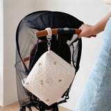 Korea Style Newborn Baby Care Diaper Bag Mummy Shoulder Bag Embroidery Quilted Stroller Diaper Storage Organizer Large Handbags