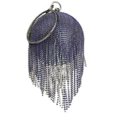 Sliver Diamonds Rhinestone Round Ball Evening Bags For Women 2021 Fashion Mini Tassels Clutch Bag Ladies Ring Handbag Clutches