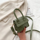 Mini Tote Bag  Crocodile Pattern Flip Messenger Crossbody Bag Female Simple Shoulder Bag Small Square Lady Handbag 2022 New