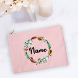 Personal Custom Name Flower Makeup Bag Pouch Travel Outdoor Girl Women Cosmetic Bags Toiletries Organizer Lady Wash Storage Case