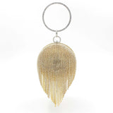 Sliver Diamonds Rhinestone Round Ball Evening Bags For Women 2021 Fashion Mini Tassels Clutch Bag Ladies Ring Handbag Clutches