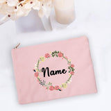 Personal Custom Name Flower Makeup Bag Pouch Travel Outdoor Girl Women Cosmetic Bags Toiletries Organizer Lady Wash Storage Case